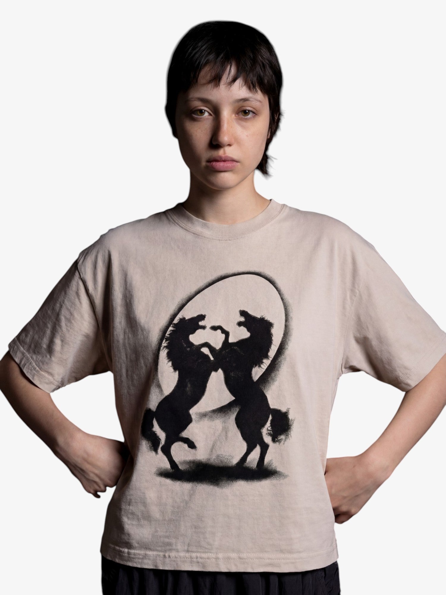 Off-White 'BLK Horses' Boxy Tee