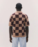 Brown 'Checkerboard' Polo Knitwear