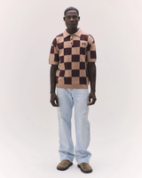 Brown 'Checkerboard' Polo Knitwear