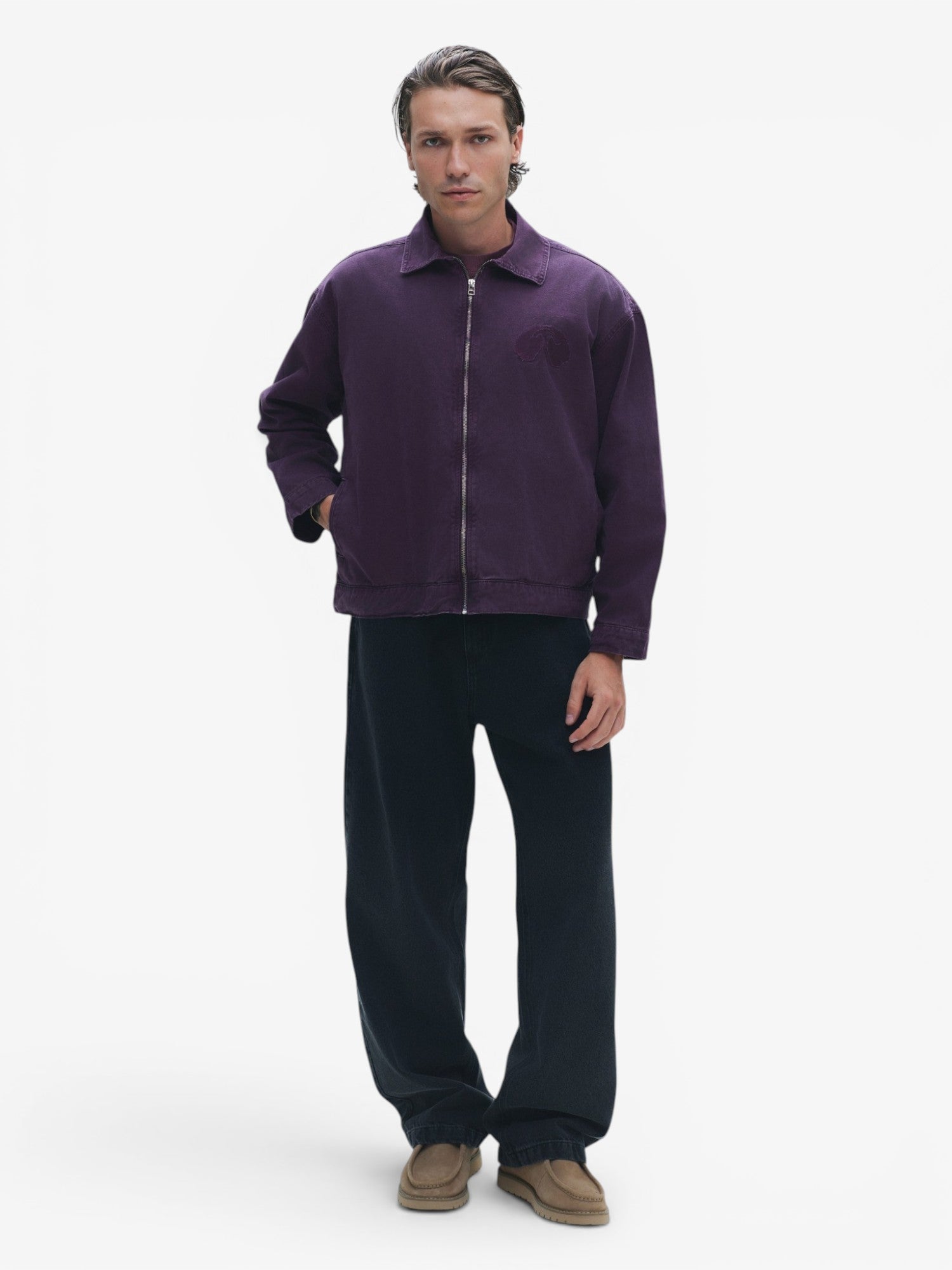 Purple Twill Zip Jacket