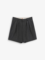 Grey Double-Pleated Ripstop Shorts X WELCOME