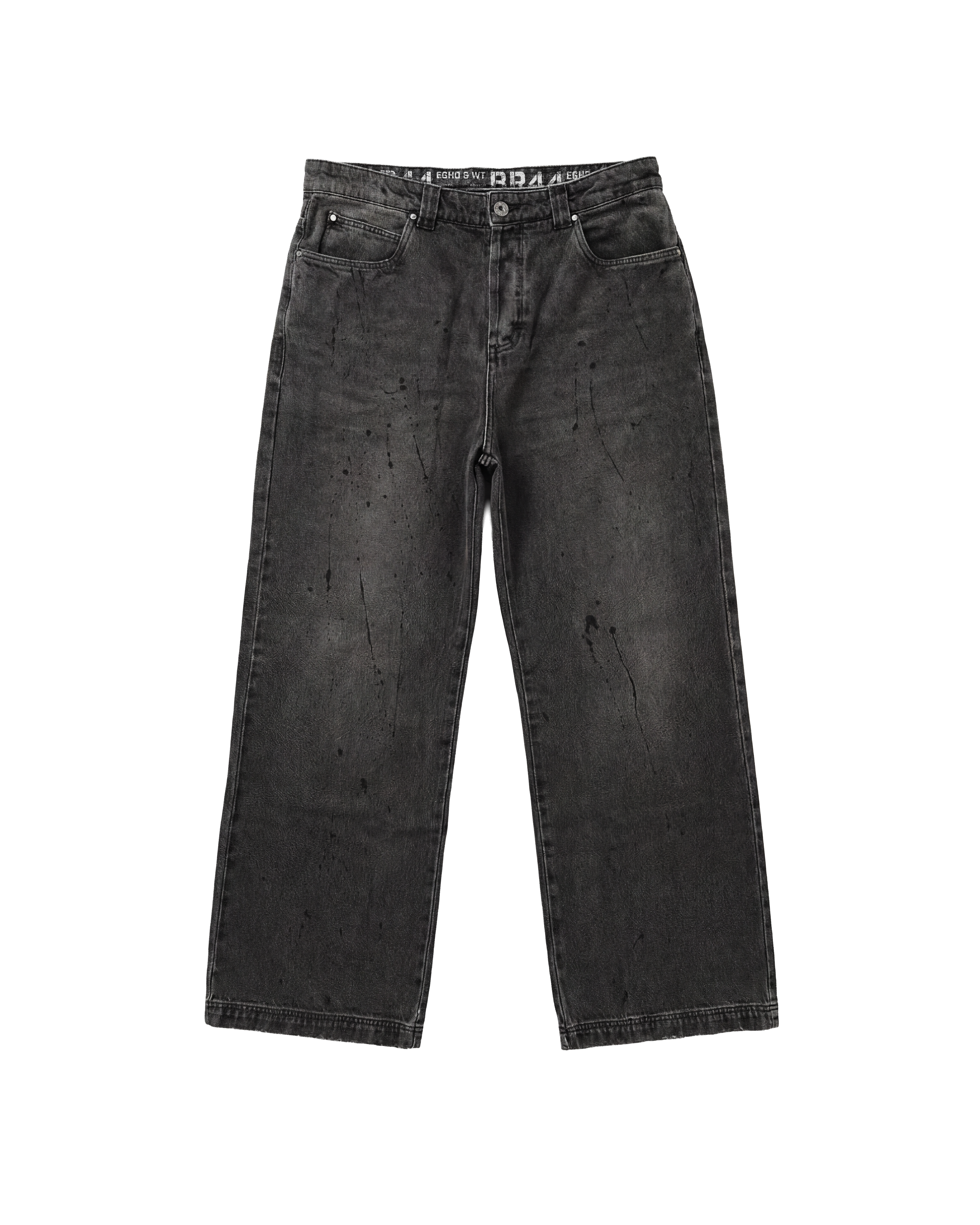 Black 'Industries' Denim Pants X EGHO STUDIOS