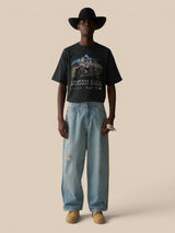 Black Faded 'Earth Day Grand Prix' Boxy Tee X ALLGLORY