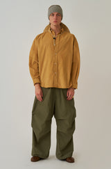 Beige Oversized Velvet Shirt