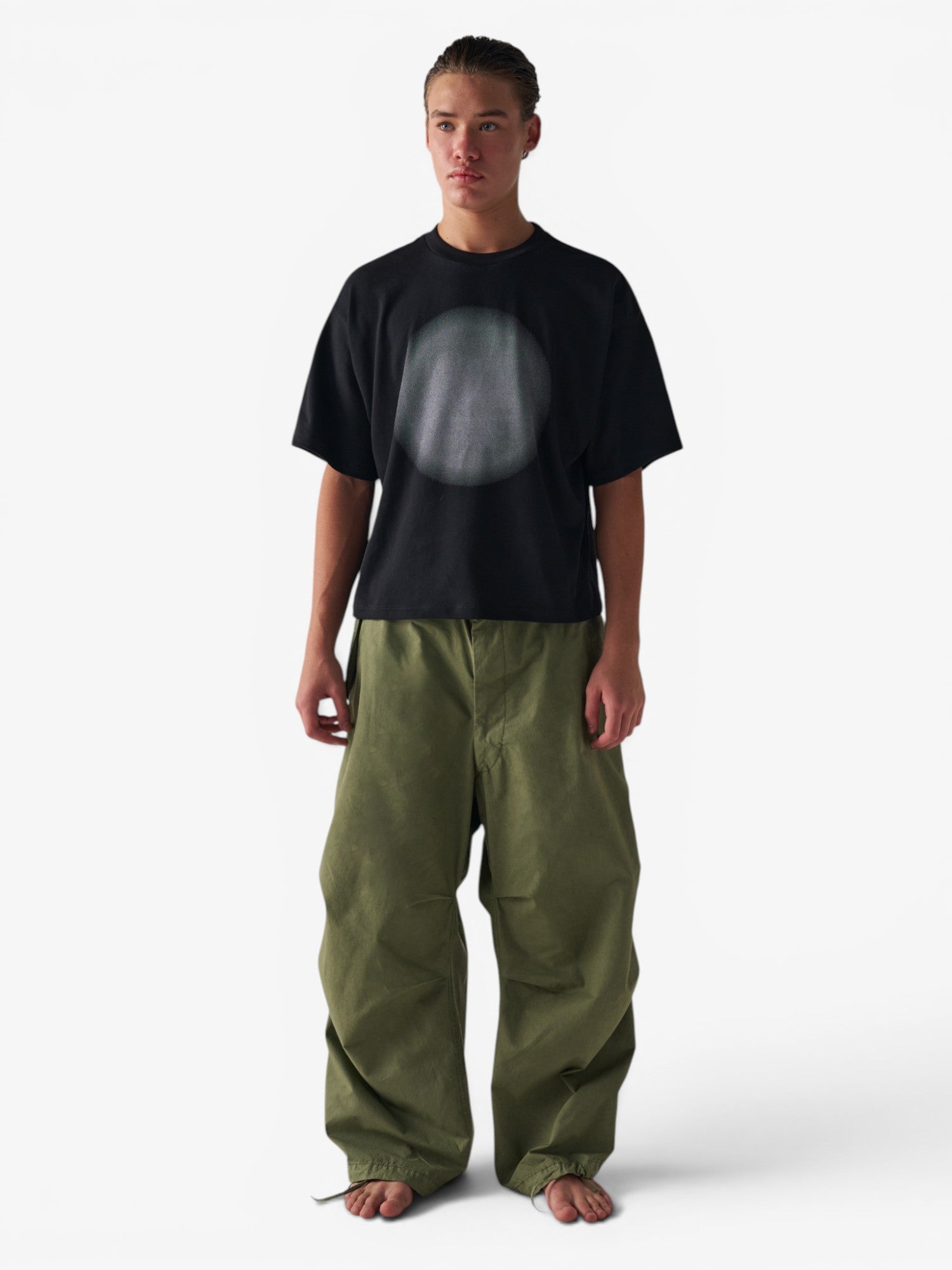 Black 'Peace' Oversized Boxy Tee