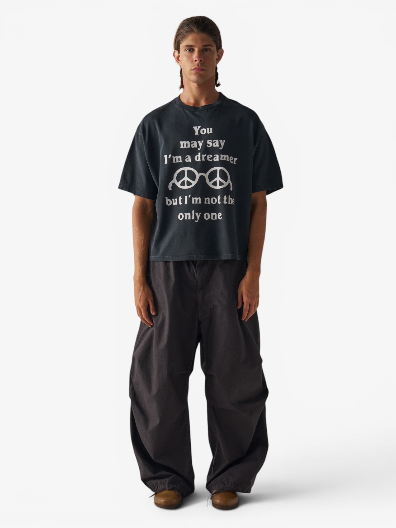 Black 'Dreamer' Oversized Boxy Tee
