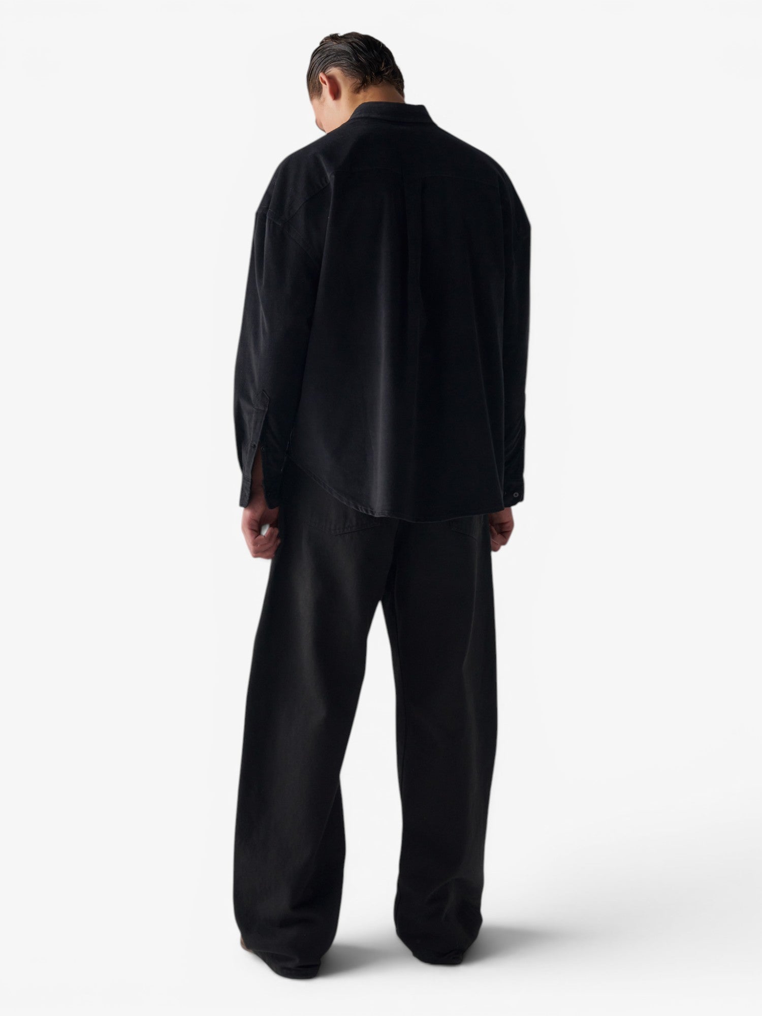 Black 'Diana' Velvet Oversized Shirt