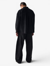 Black 'Diana' Velvet Oversized Shirt
