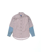 White & Red Striped Double Longsleeve Shirt