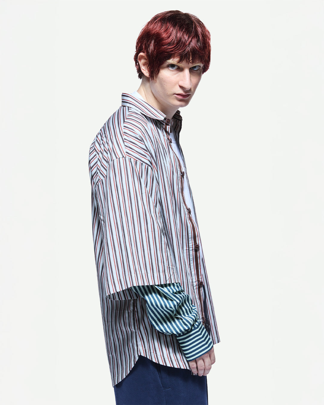 White & Red Striped Double Longsleeve Shirt