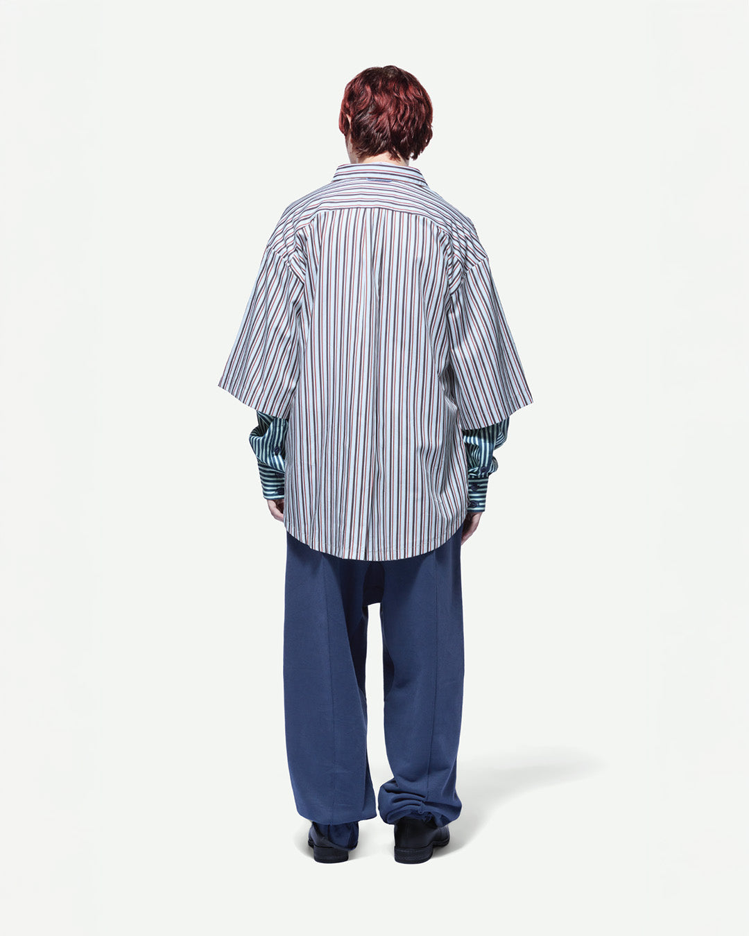 White & Red Striped Double Longsleeve Shirt