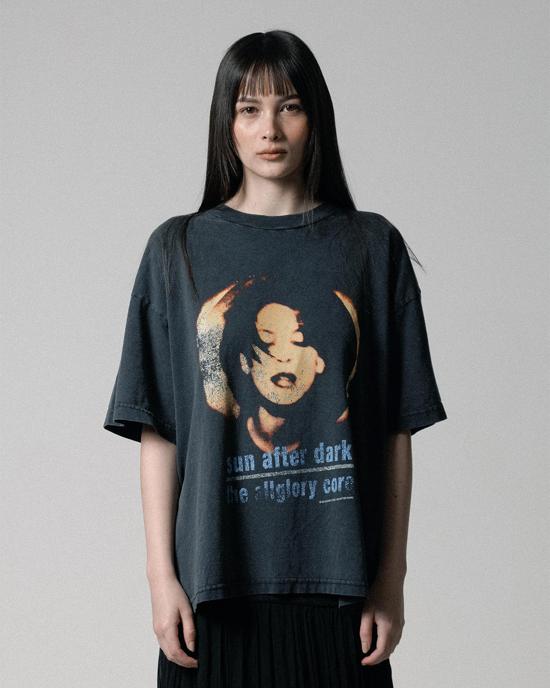 Black Faded 'Sun After Dark' Tee