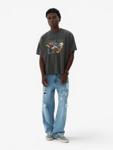 Black Faded 'Nations' Boxy Tee