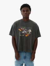 Black Faded 'Nations' Boxy Tee