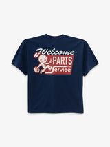 Navy 'Parts & Service' Boxy Tee