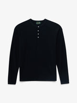 Black Henley Longsleeve Regular Tee