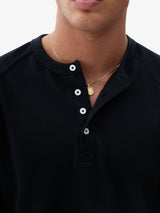 Black Henley Longsleeve Regular Tee