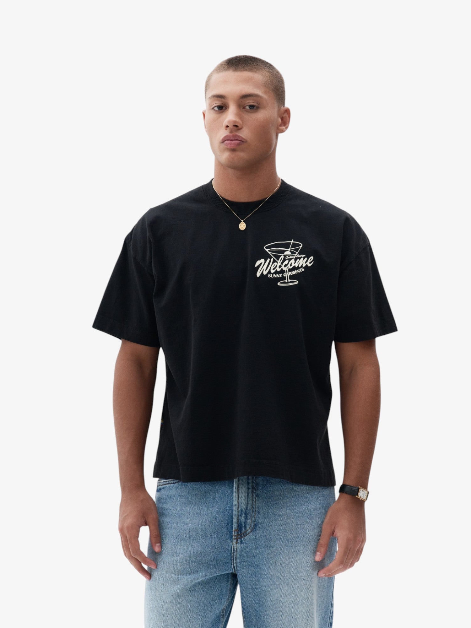 Black 'Martini' Boxy Tee