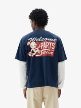Navy 'Parts & Service' Boxy Tee