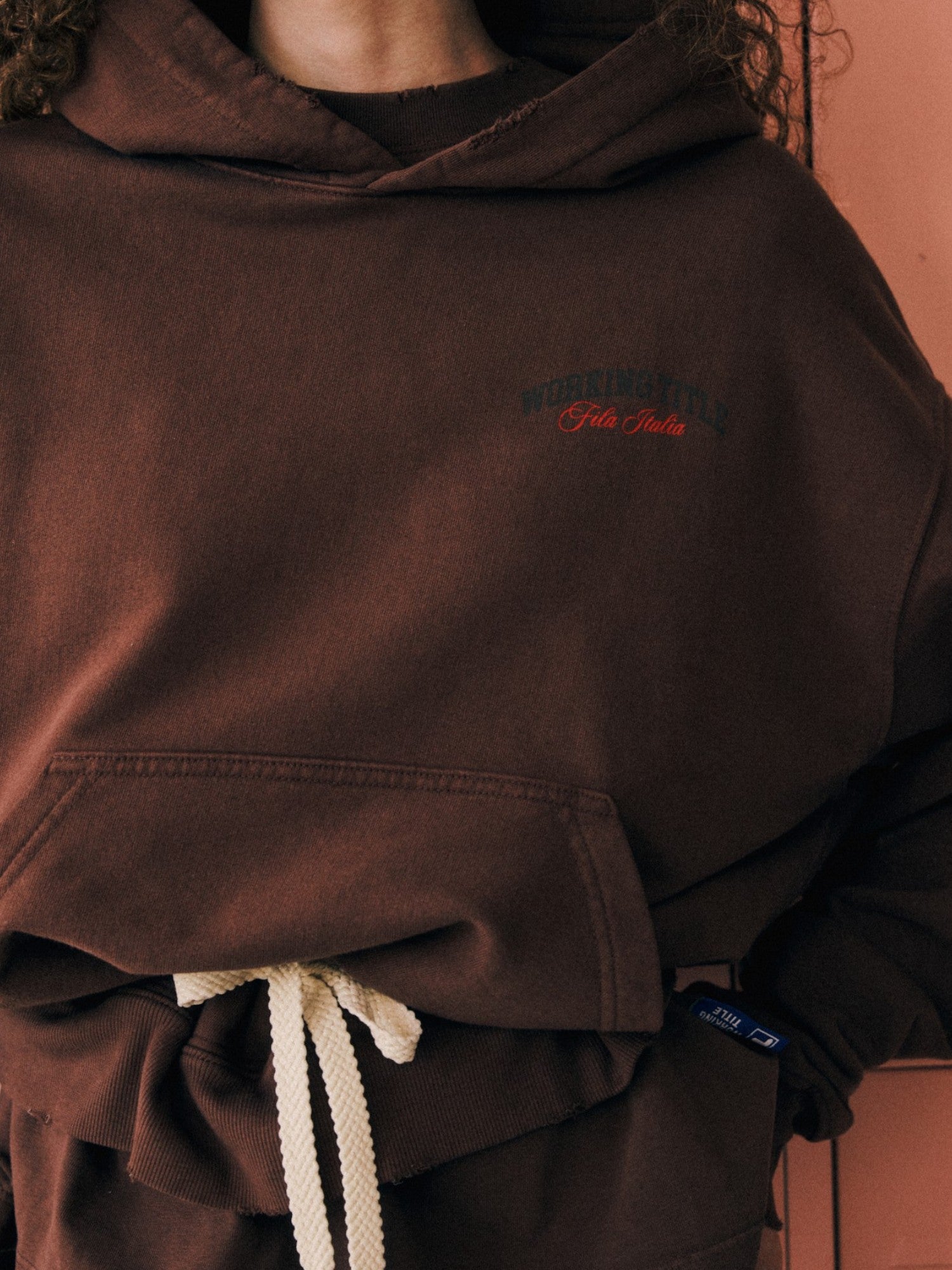 Brown 'Ciao Bello' Hoodie X FILA