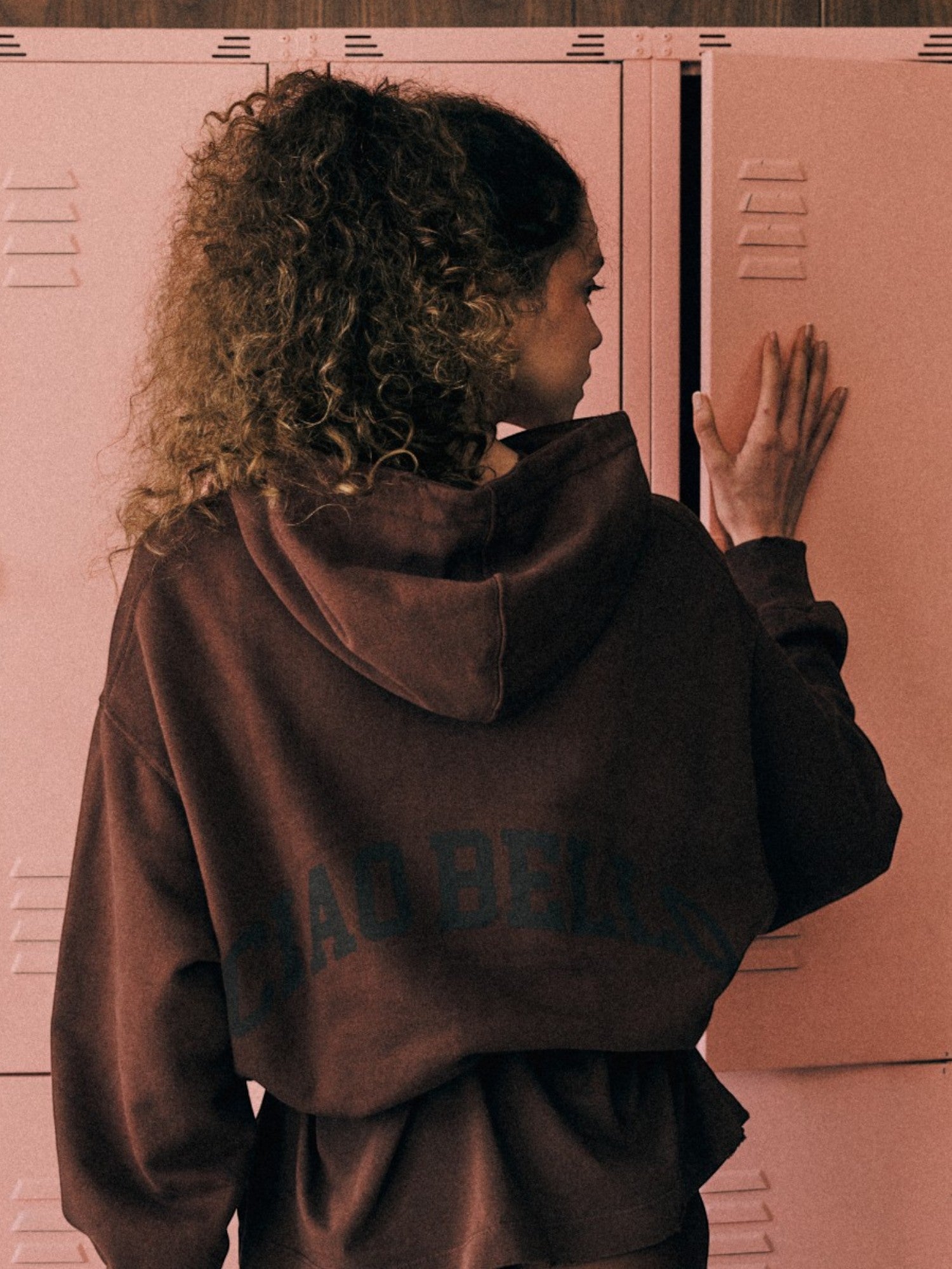 Brown 'Ciao Bello' Hoodie X FILA