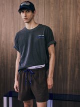 Washed Black 'Bar' Tee X FILA