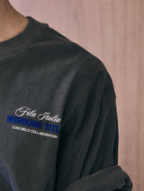 Washed Black 'Bar' Tee X FILA
