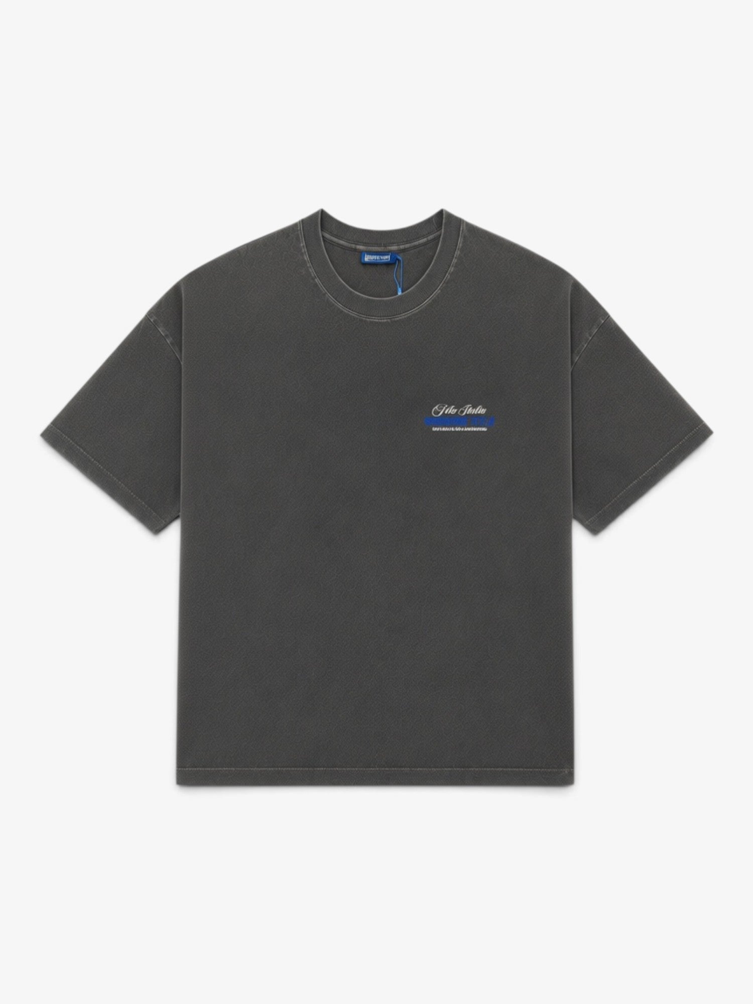 Washed Black 'Bar' Tee X FILA
