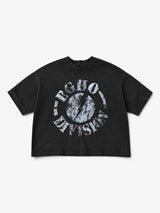 Washed Black 'Divison' Overboxy Tee