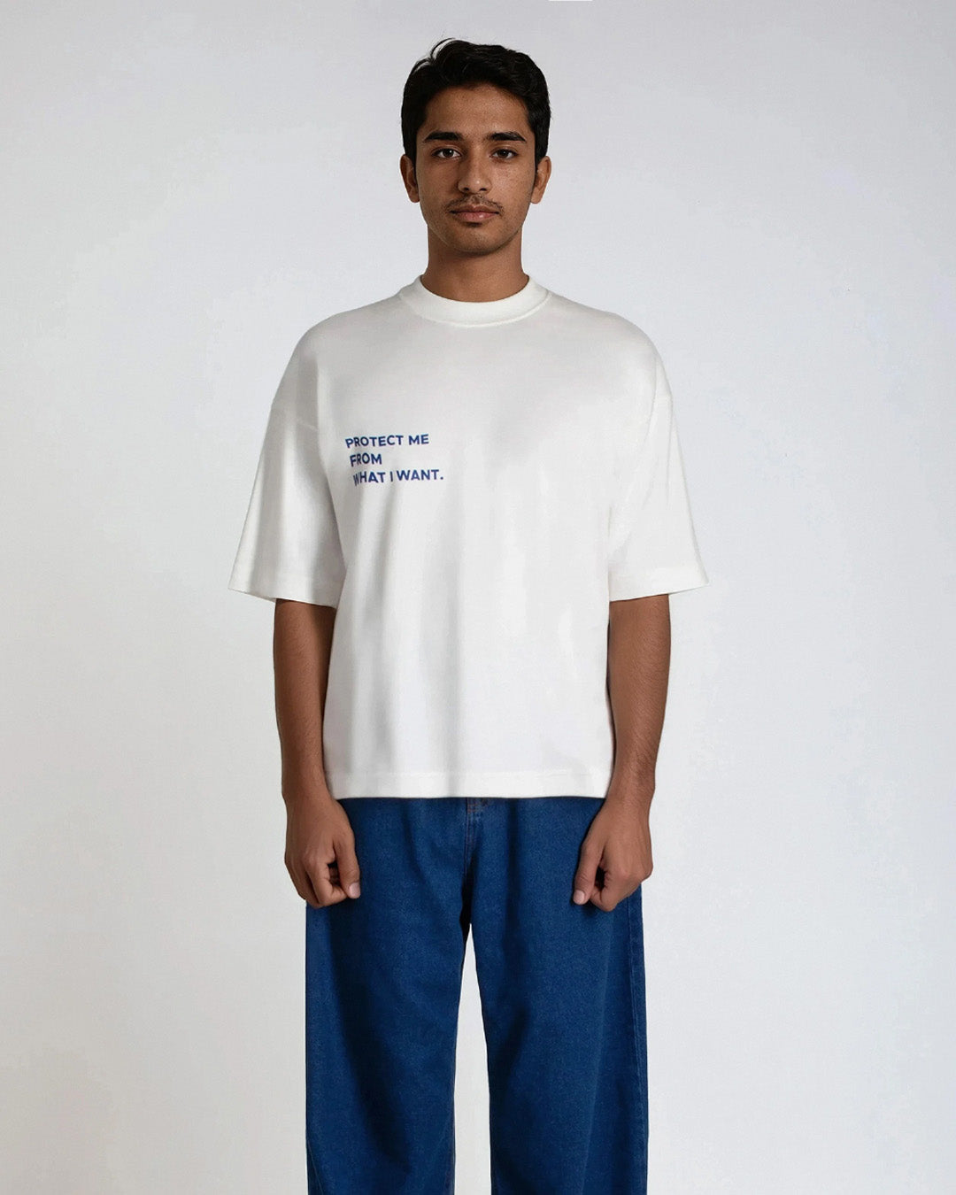 White 'Protect Me' Boxy Tee