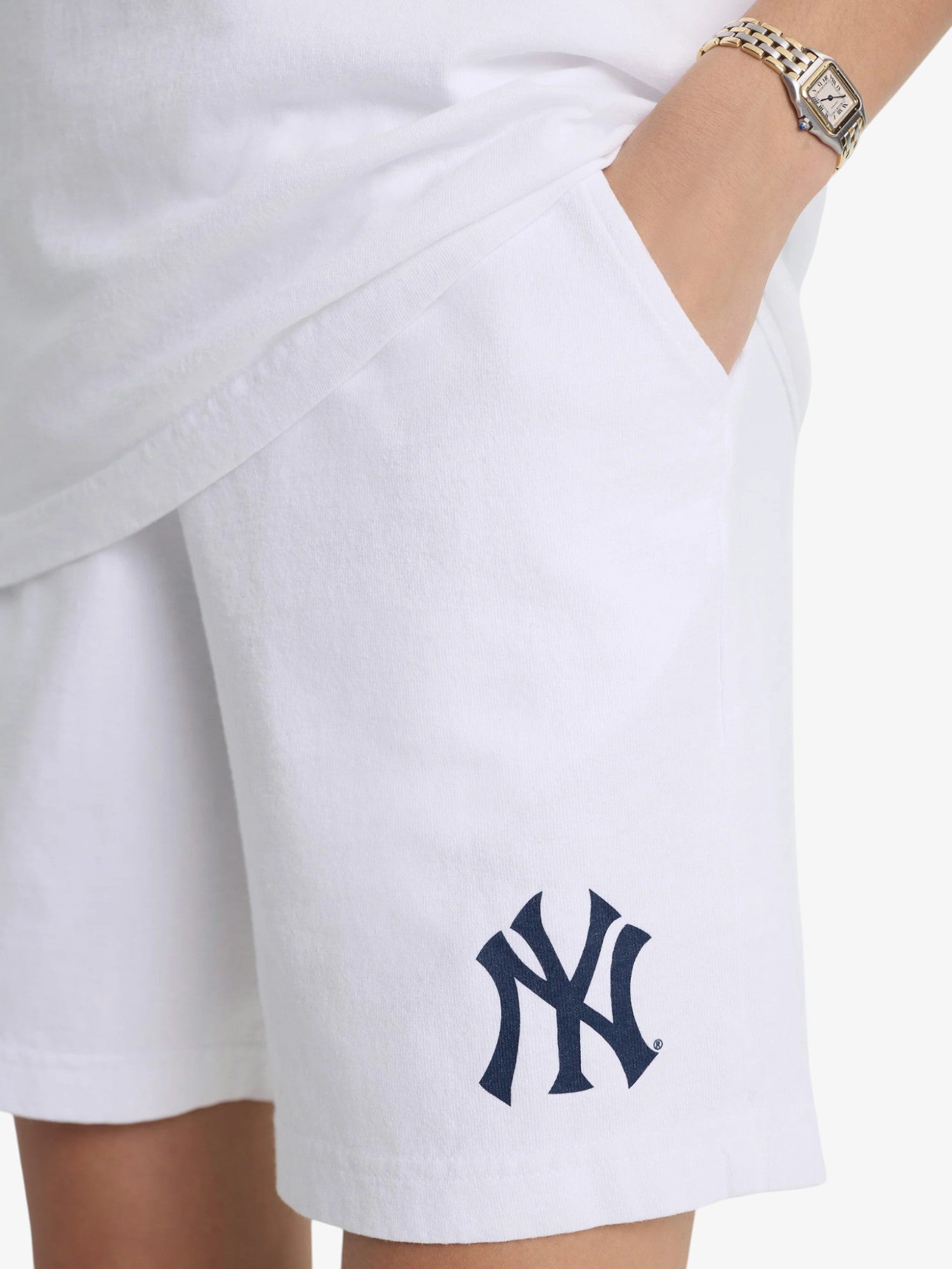 White 'Heritage Yankees Serif' Gym Shorts