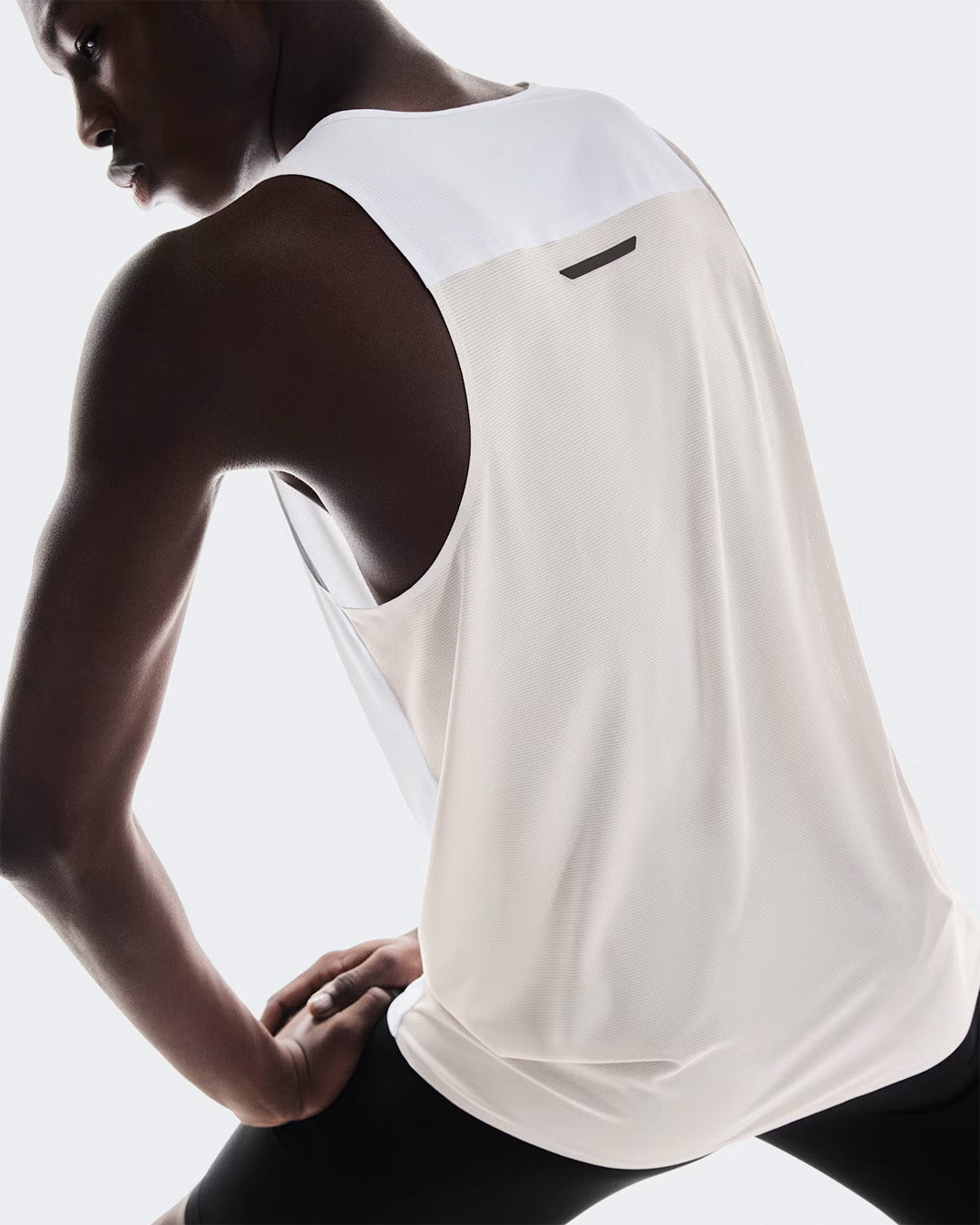 White & Silver 'Performance' Tank Top