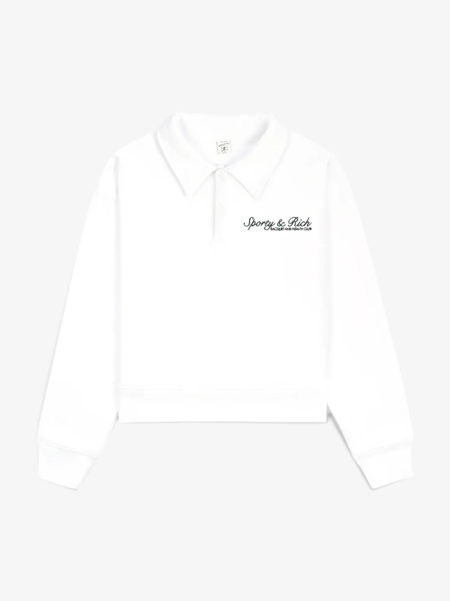 White 'Syracuse' Embroidered Longsleeve Polo
