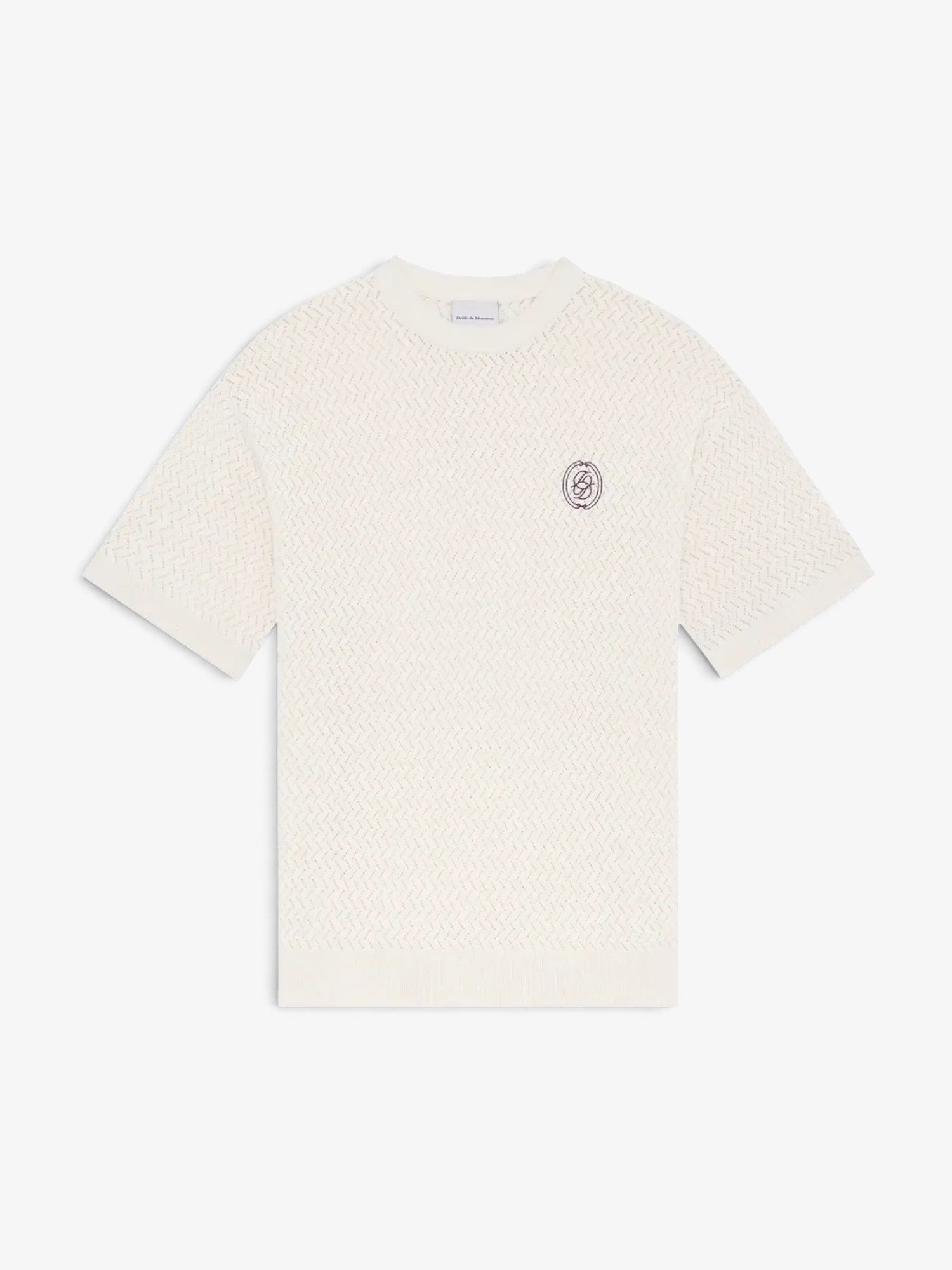 White 'T-Shirt Maille Ajourée D Miroir' Tee