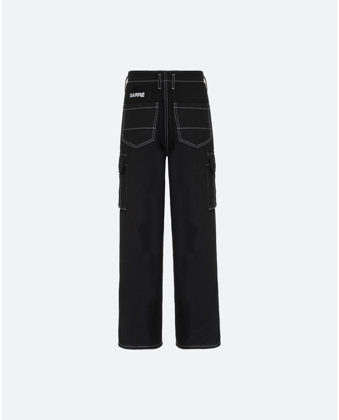 Wide Black Denim Lines Pants
