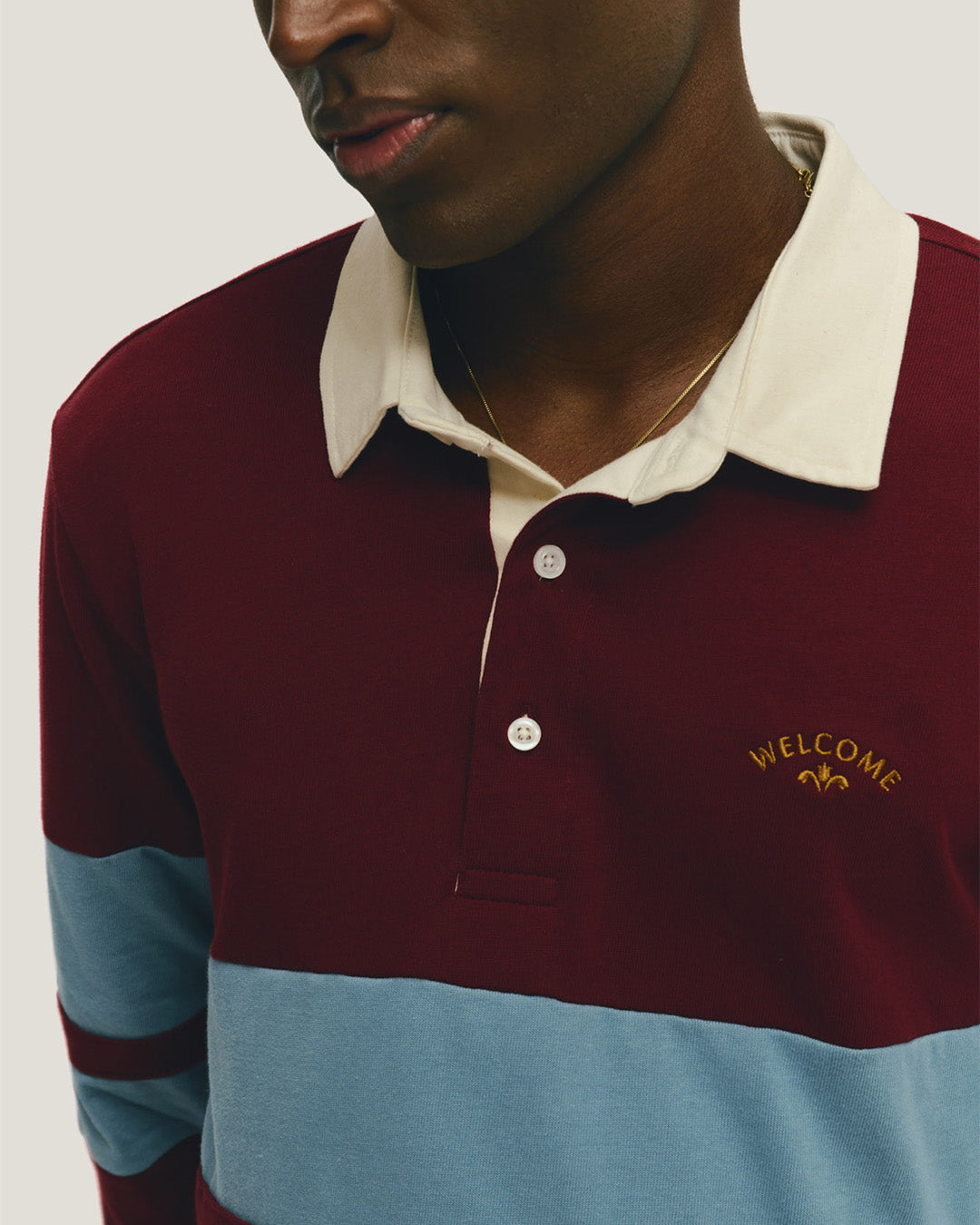Wine & Blue Rugby Polo