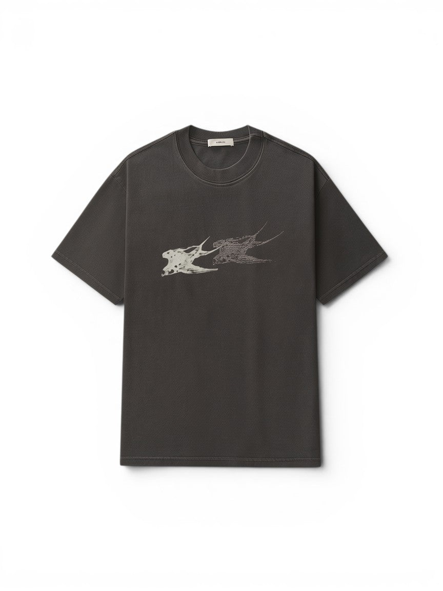 Black Faded 'Swallow' Tee