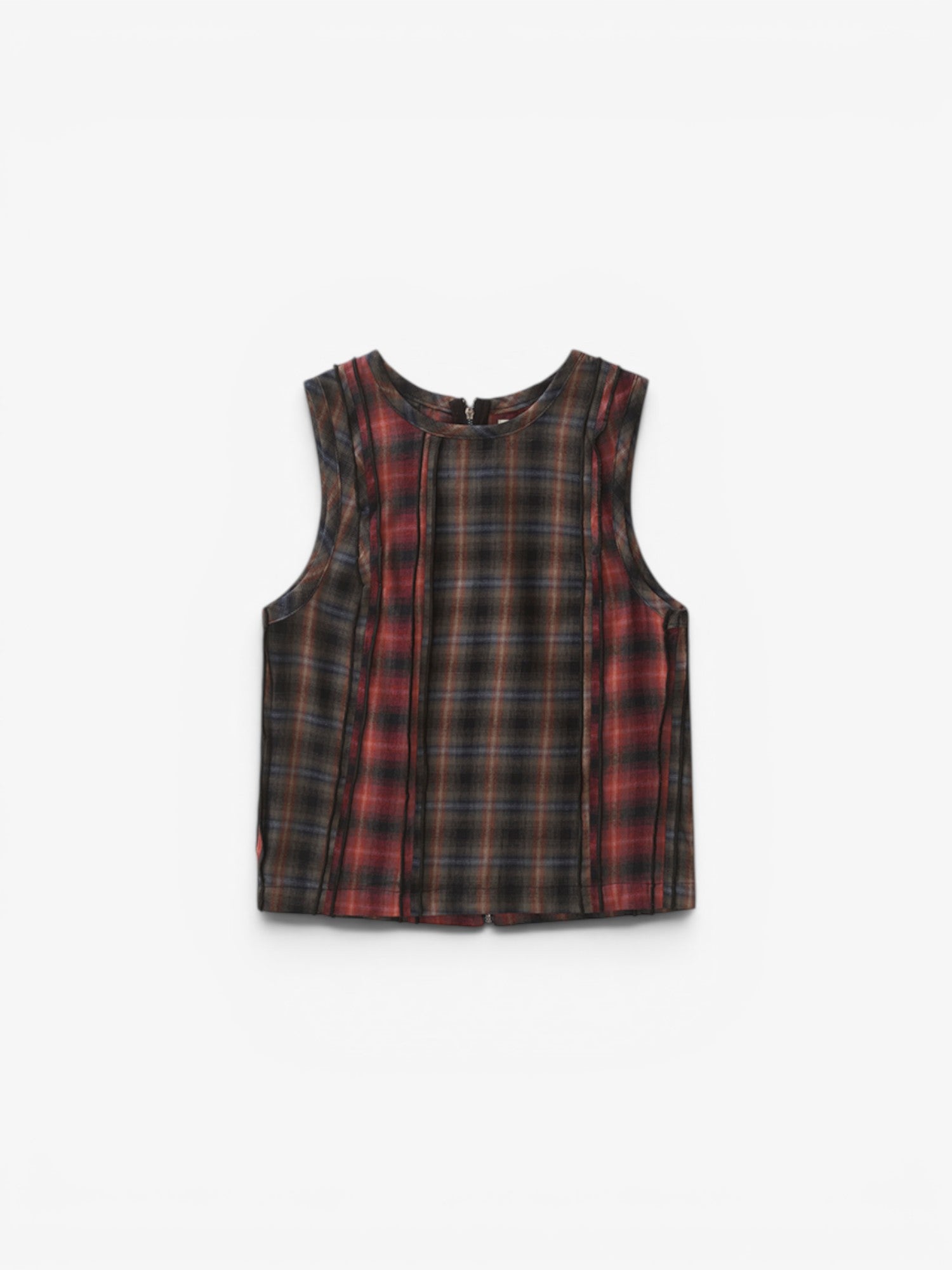 Red 'Plaid Mix' Tank Top