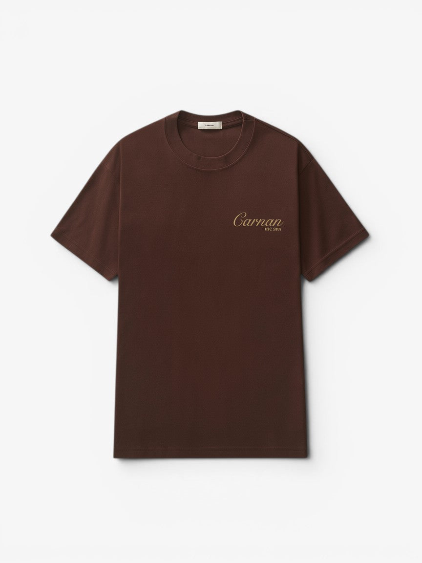 Brown 'Lace Stamp' Heavy Tee