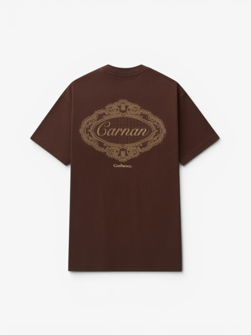 Brown 'Lace Stamp' Heavy Tee