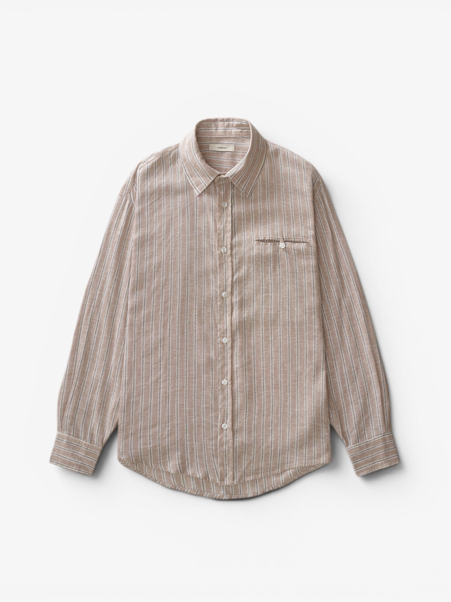 Off-White & Beige 'Striped Linen' Shirt