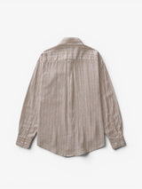 Off-White & Beige 'Striped Linen' Shirt