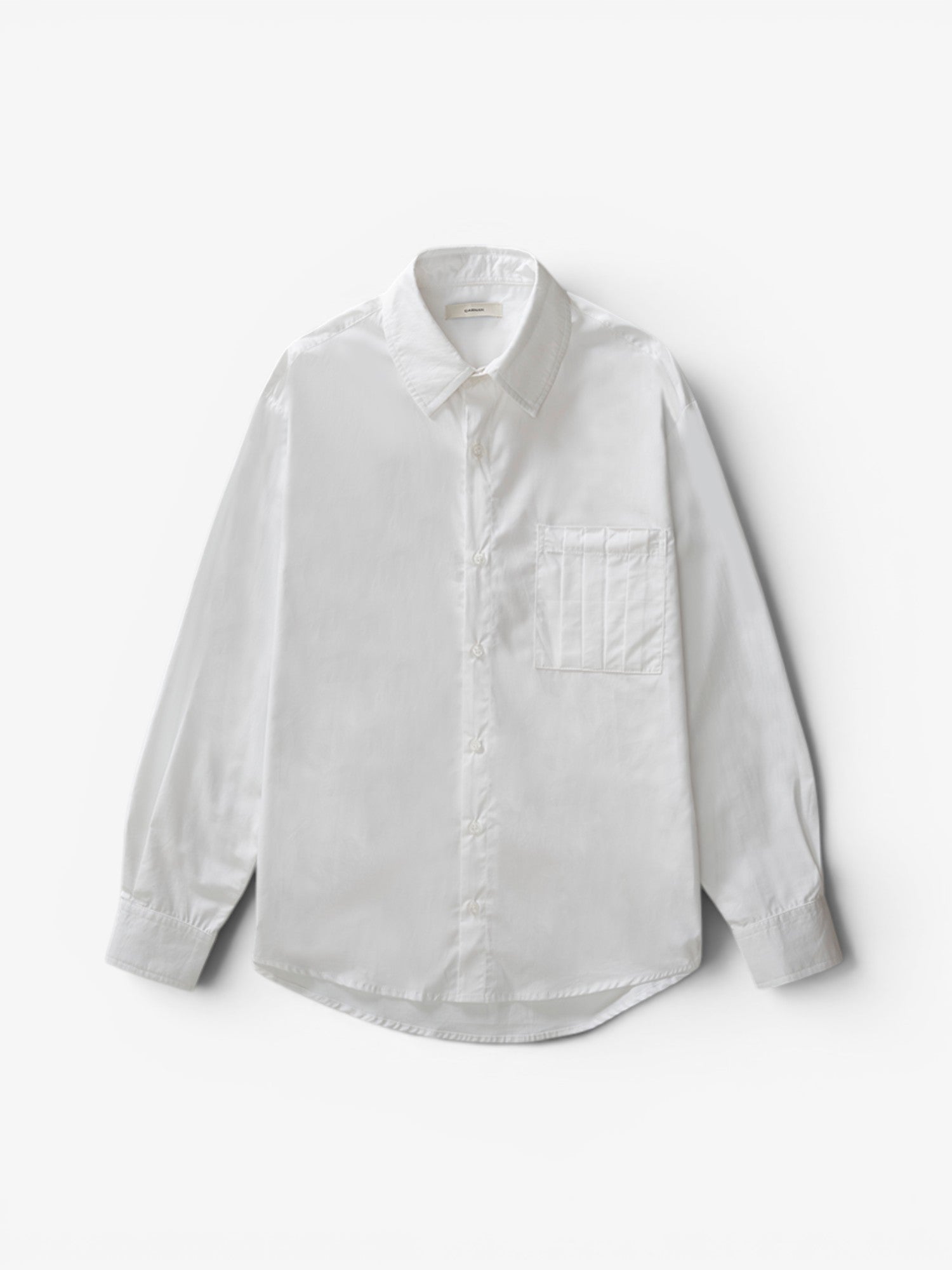 White Pleated Pocket Shirt