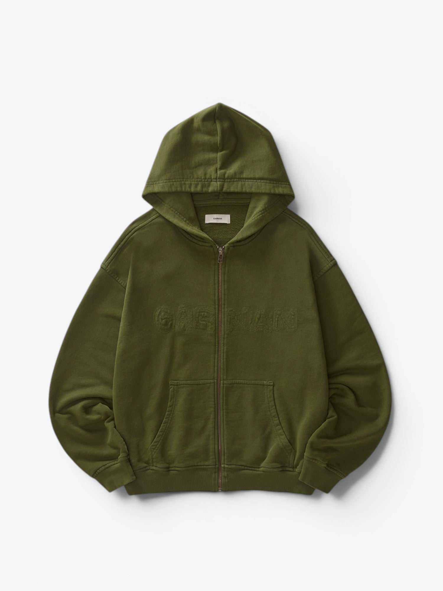 Green Faded Zip Hoodie