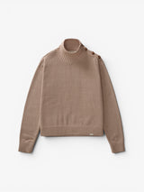 Khaki Buttoned Turtle Neck