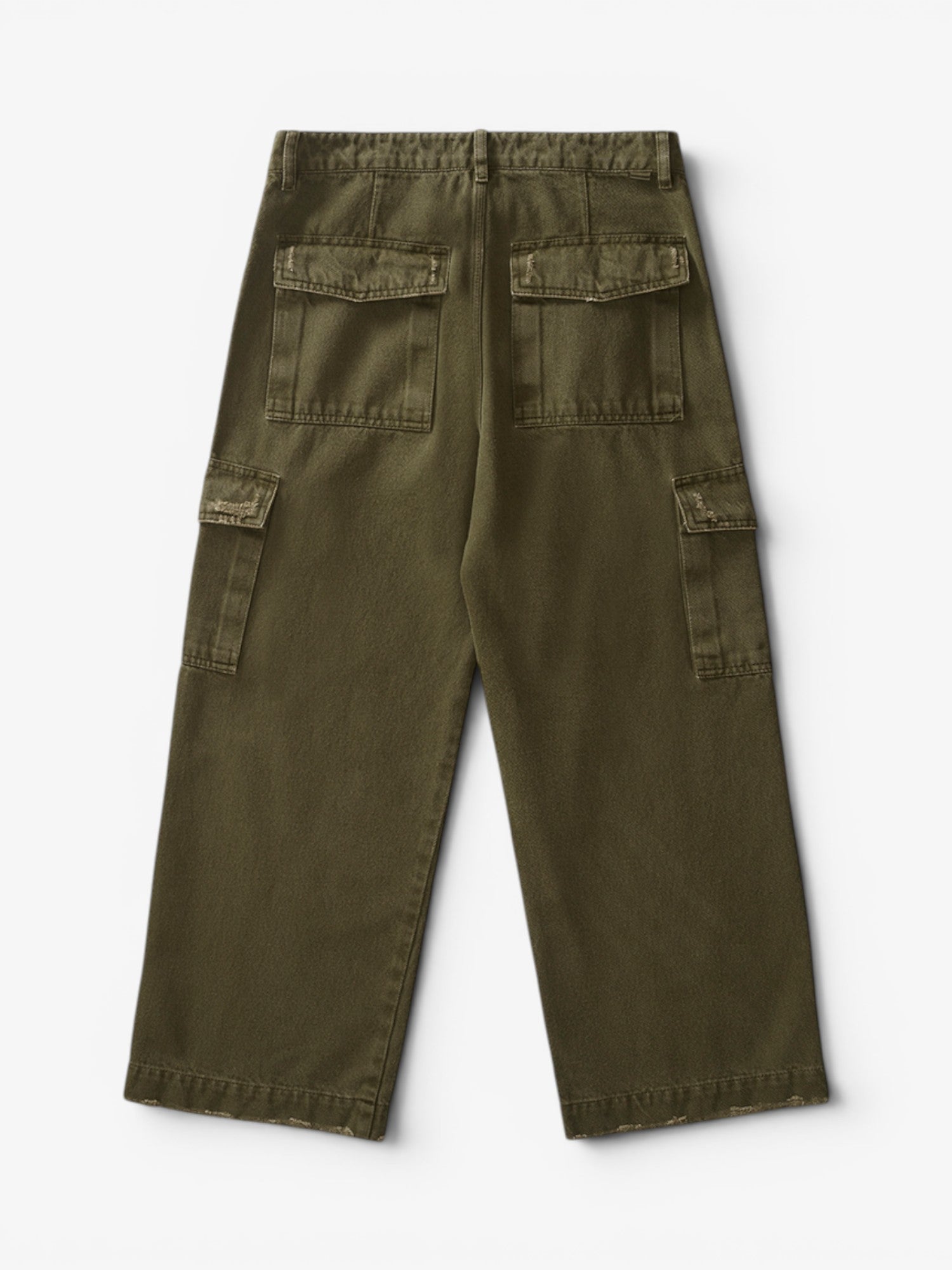 Green Faded 'Trashed' Cargo Pants