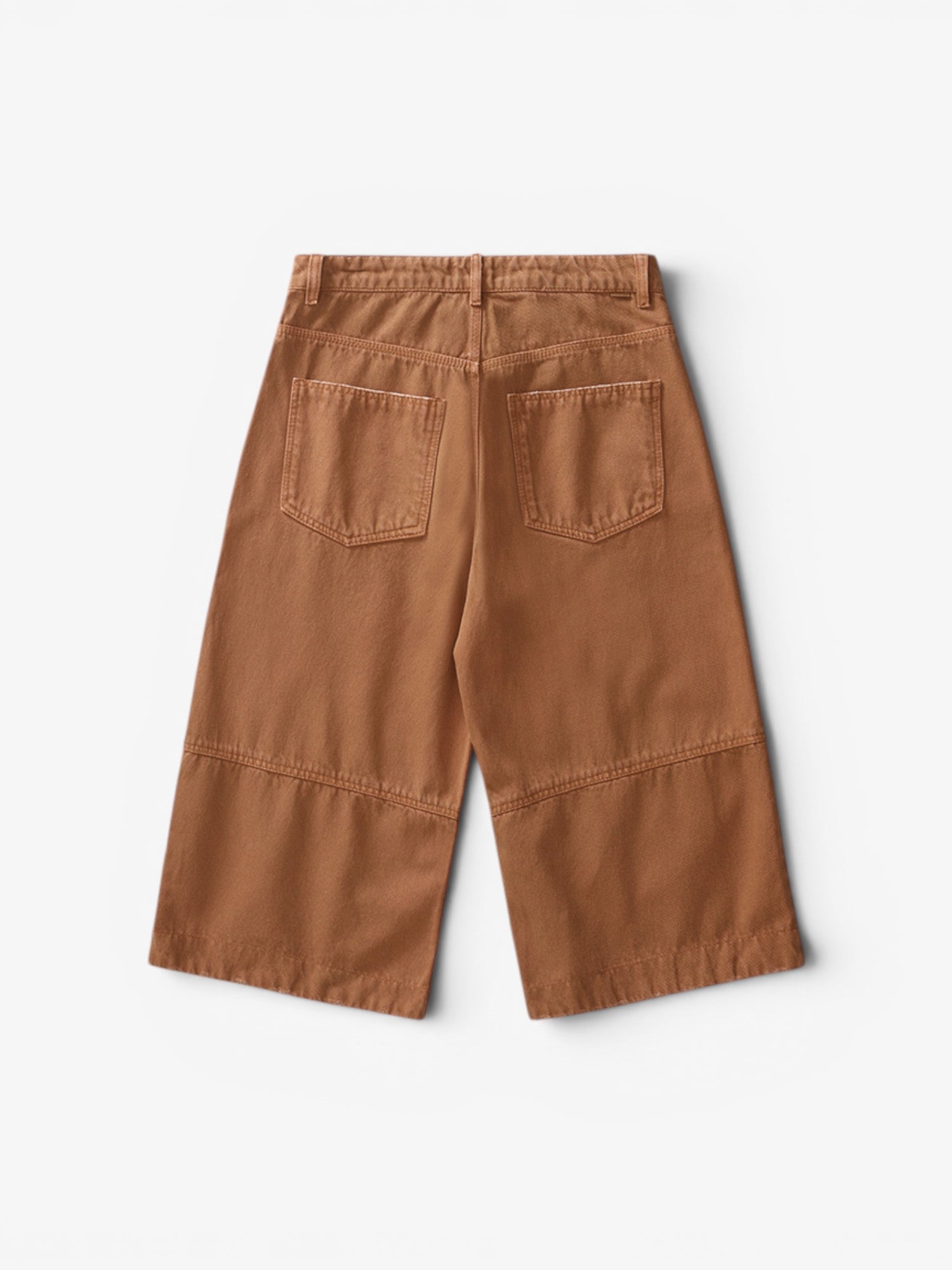 Brown Faded 'Capris' Twill Pants