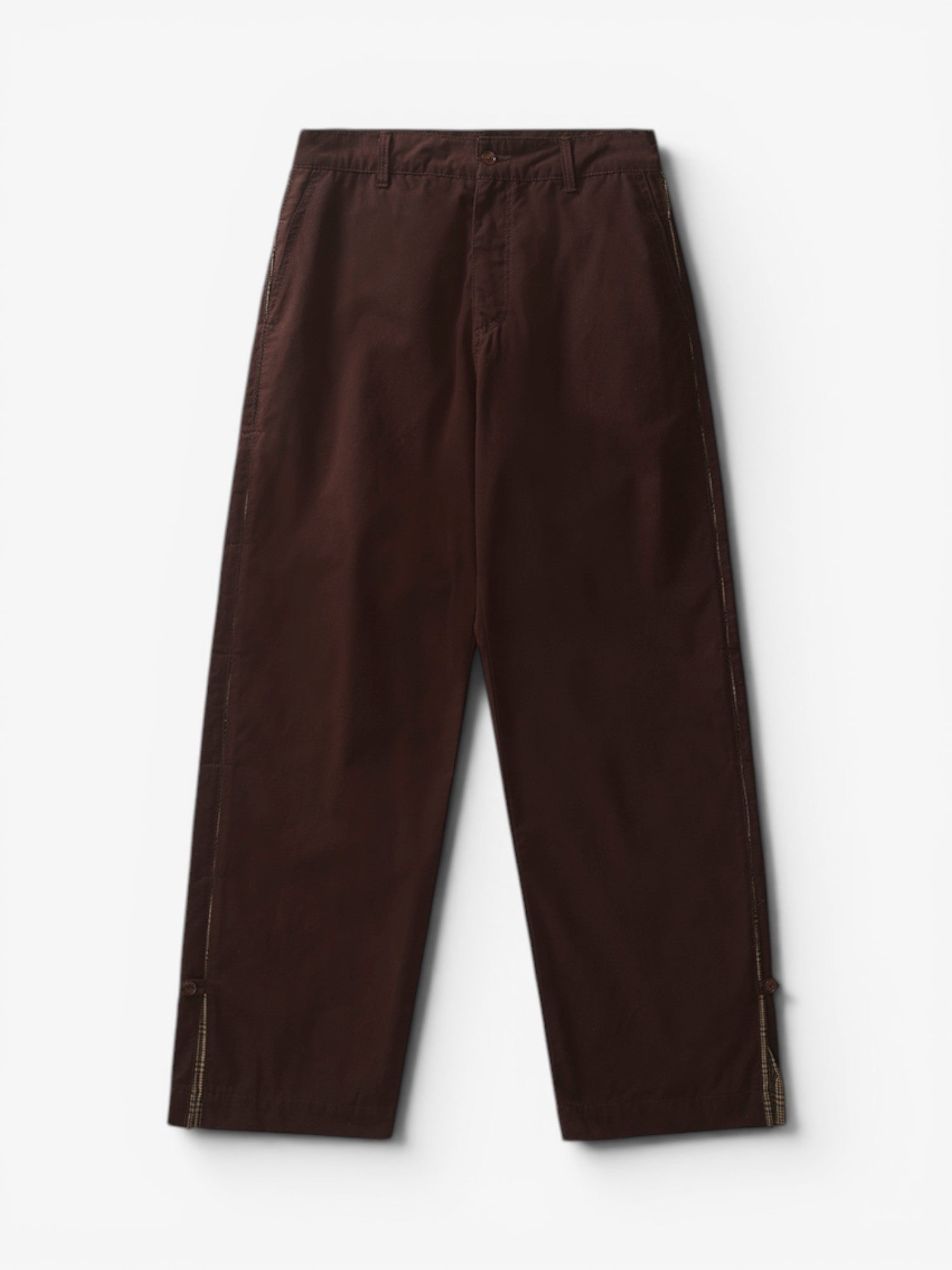 Brown 'Slit' Twill Pants