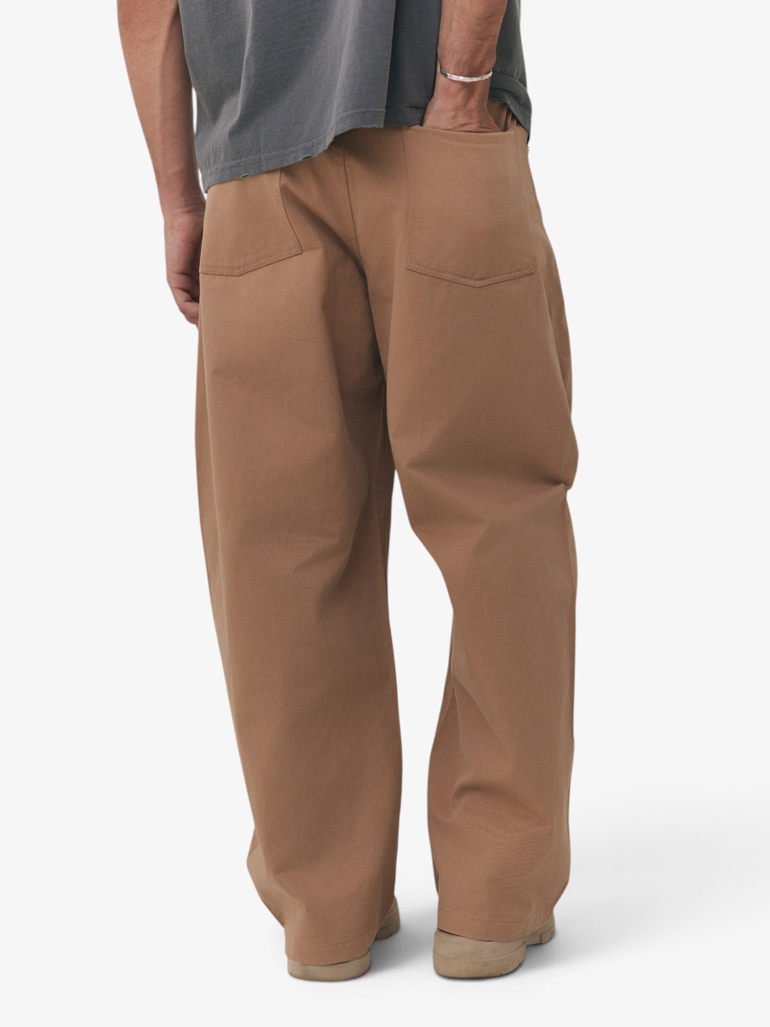 Beige Barrel Pants