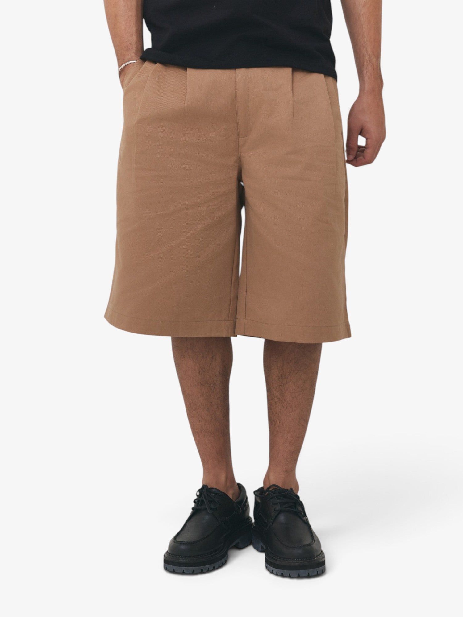 Beige Tailored Shorts